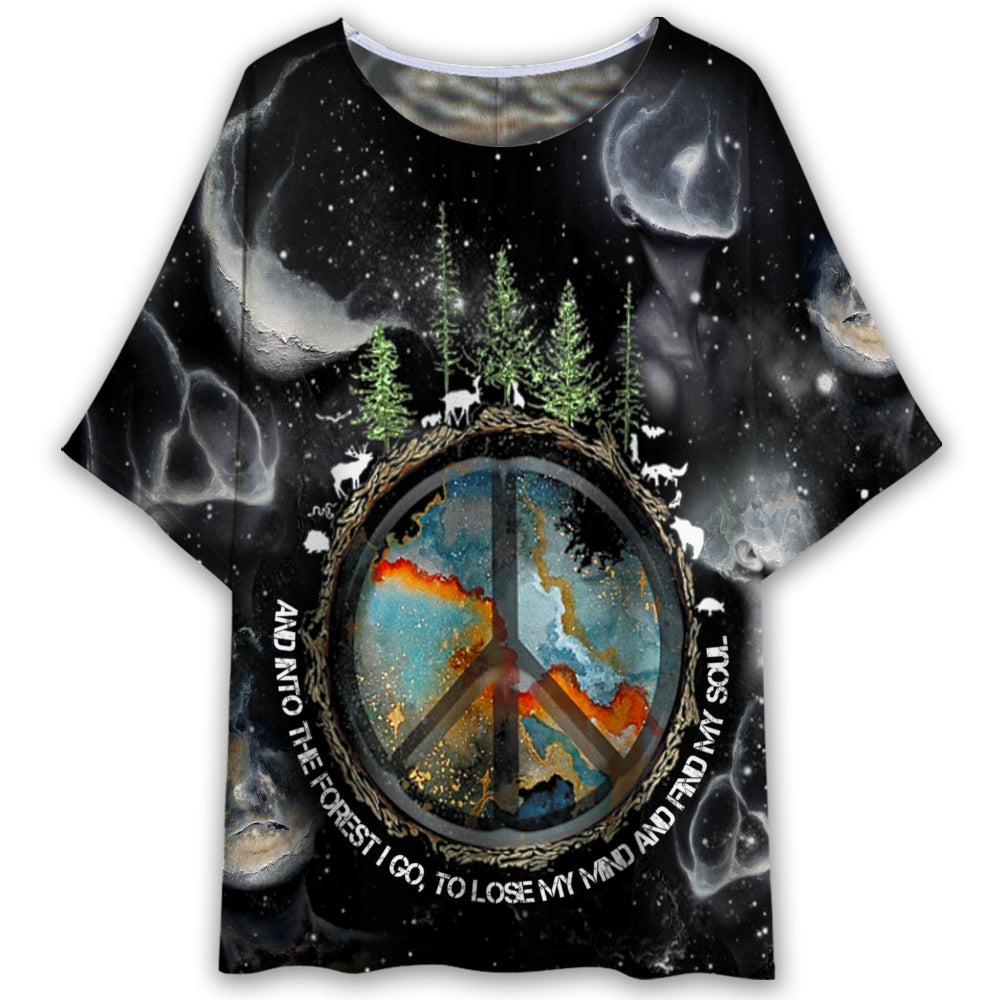 Hippie Into The Forest I Go To Lose My Mind And Find My Soul – Women’S T-Shirt With Bat Sleeve