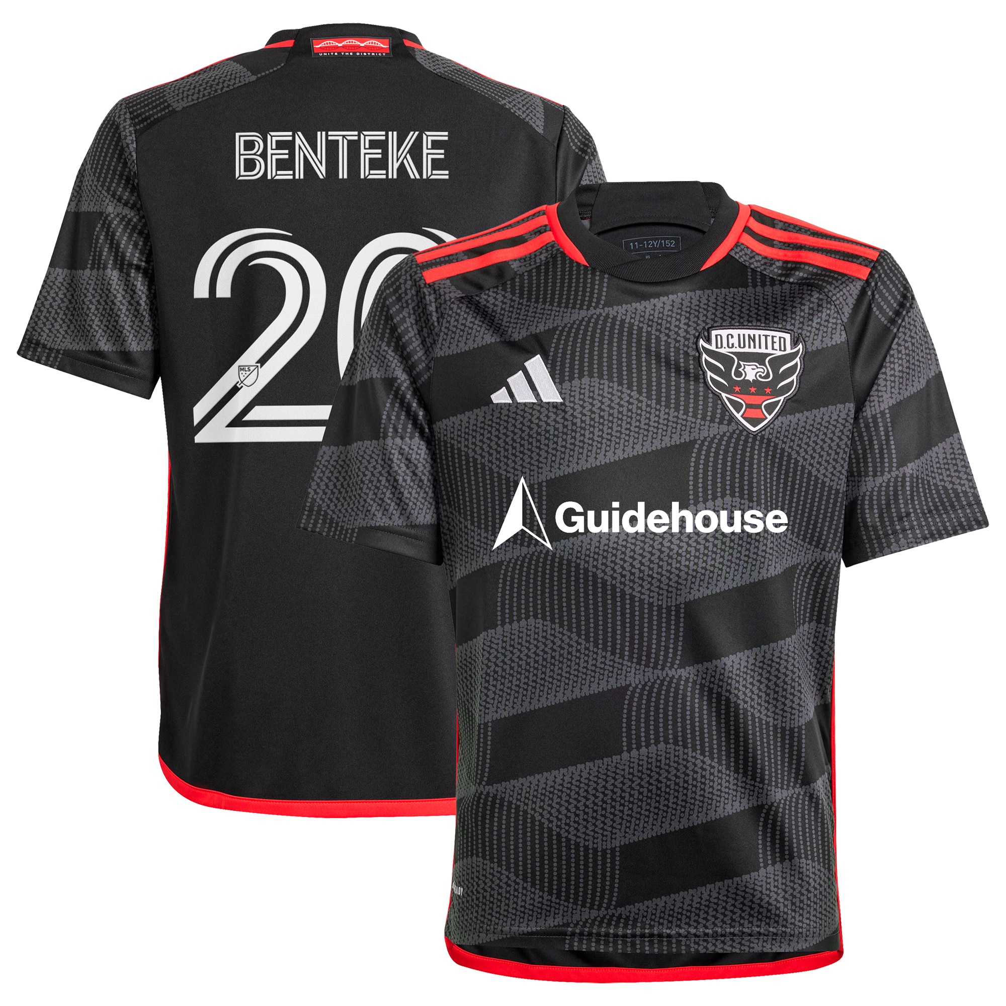 Christian Benteke D.C. United Youth 2024 The Icon Kit Replica Player Jersey  Black