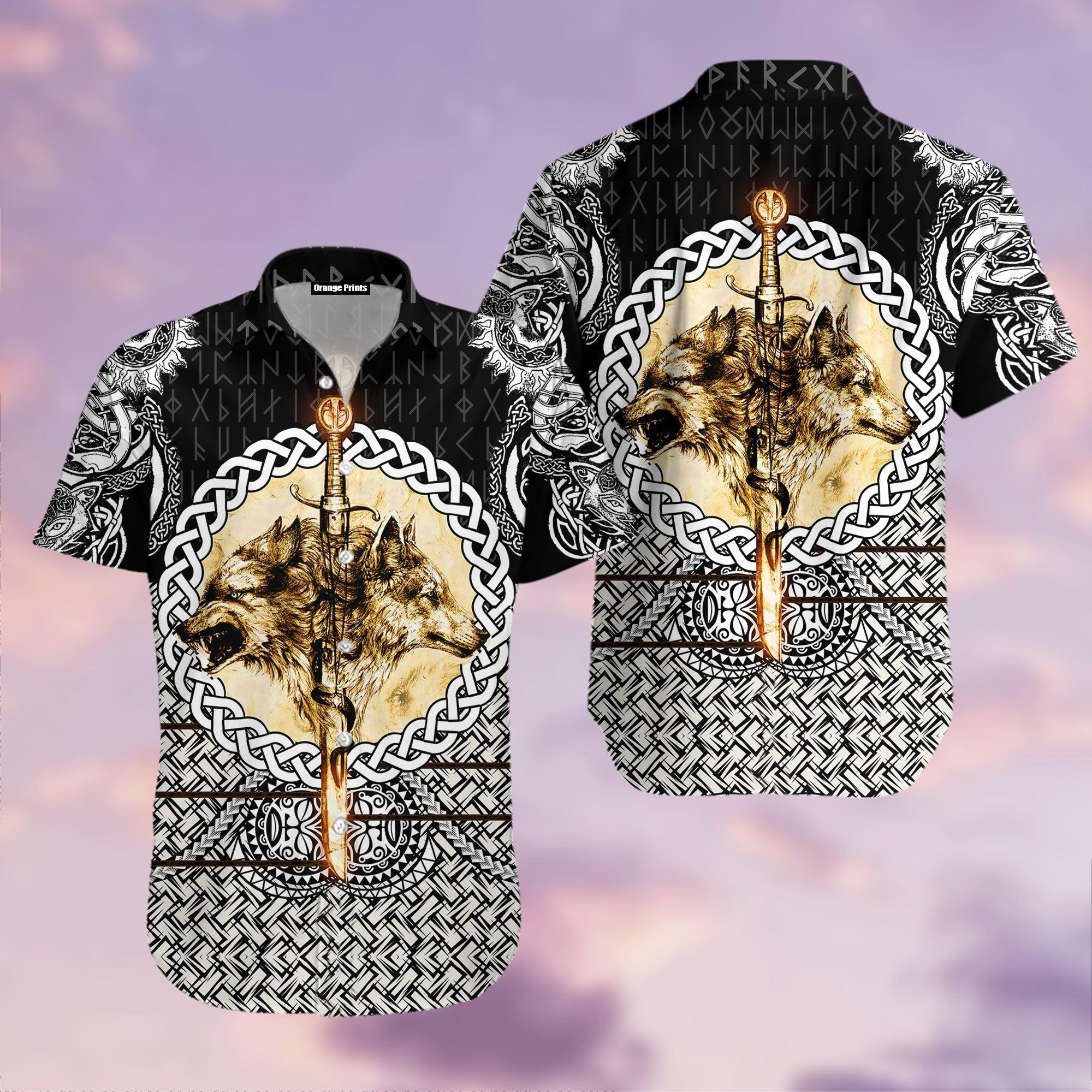 Wolf And Viking Tattoo Hawaii Shirt For Men Women Ha43473