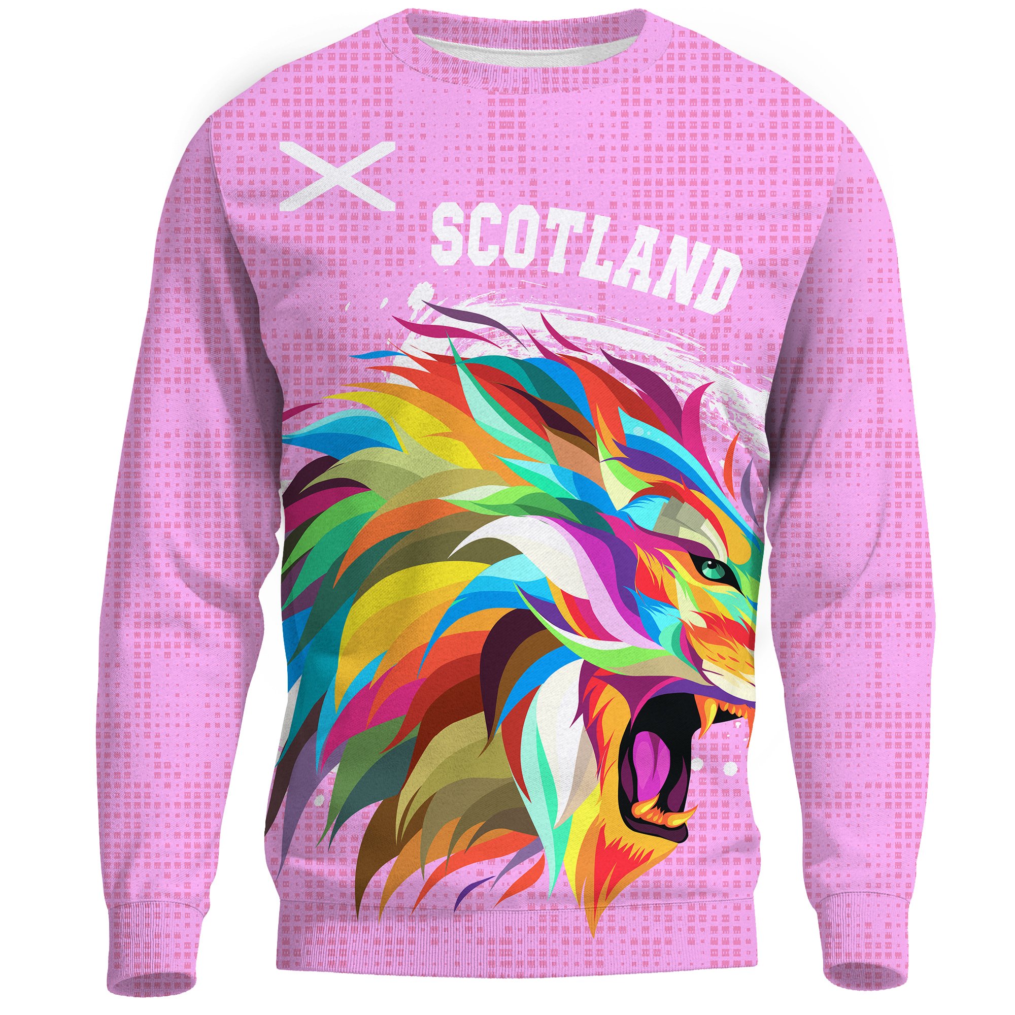 1stScotland Sweatshirt Raibown Lion Pink Style A27