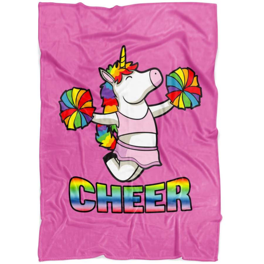 Unicorn Cheerleading Fleece Blanket Cheer Blankets