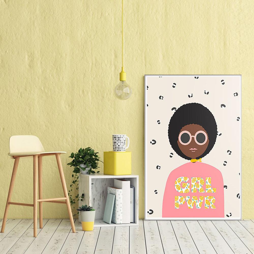 Modern African Best Canvas Prints Abstract Black Power Poster Prints Black Woman Illustration African Men Artistic Dorm Room Canvas