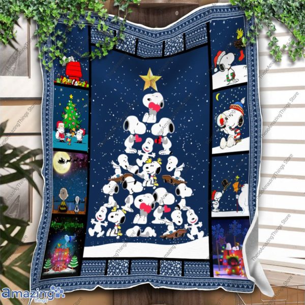 Snoopy Christmas Tree Quilt Blanket