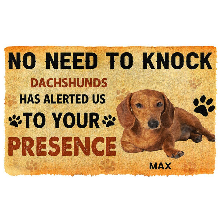 Waybackapparel No Need To Knock Dachshunds Dog Custom Name 3D Doormat