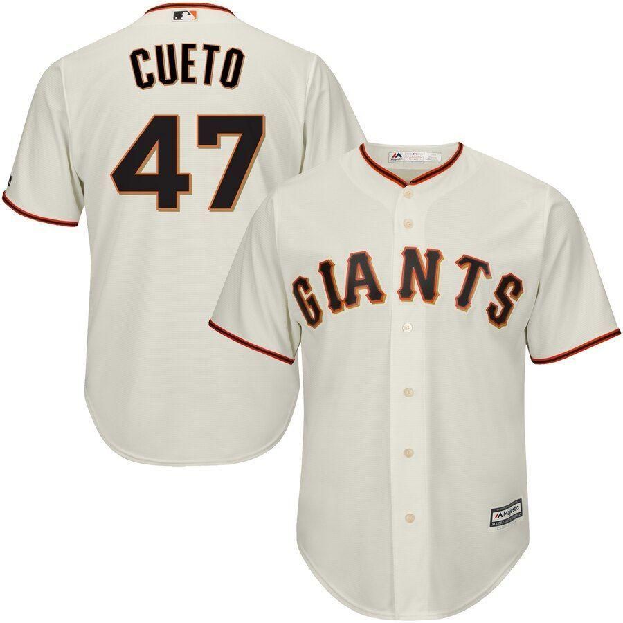 Johnny Cueto San Francisco Giants Majestic Cool Base Player Jersey Cream 2019