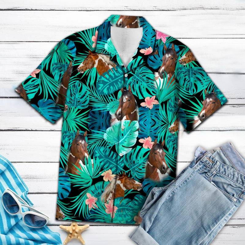 American Paint Green Tropical Hawaiian Shirt Ha48185