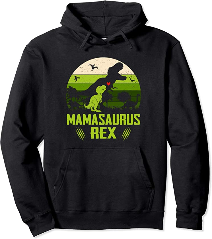 Vintage Retro 1 Kid Mamasaurus Dinosaur Lover Gift Pullover Hoodie