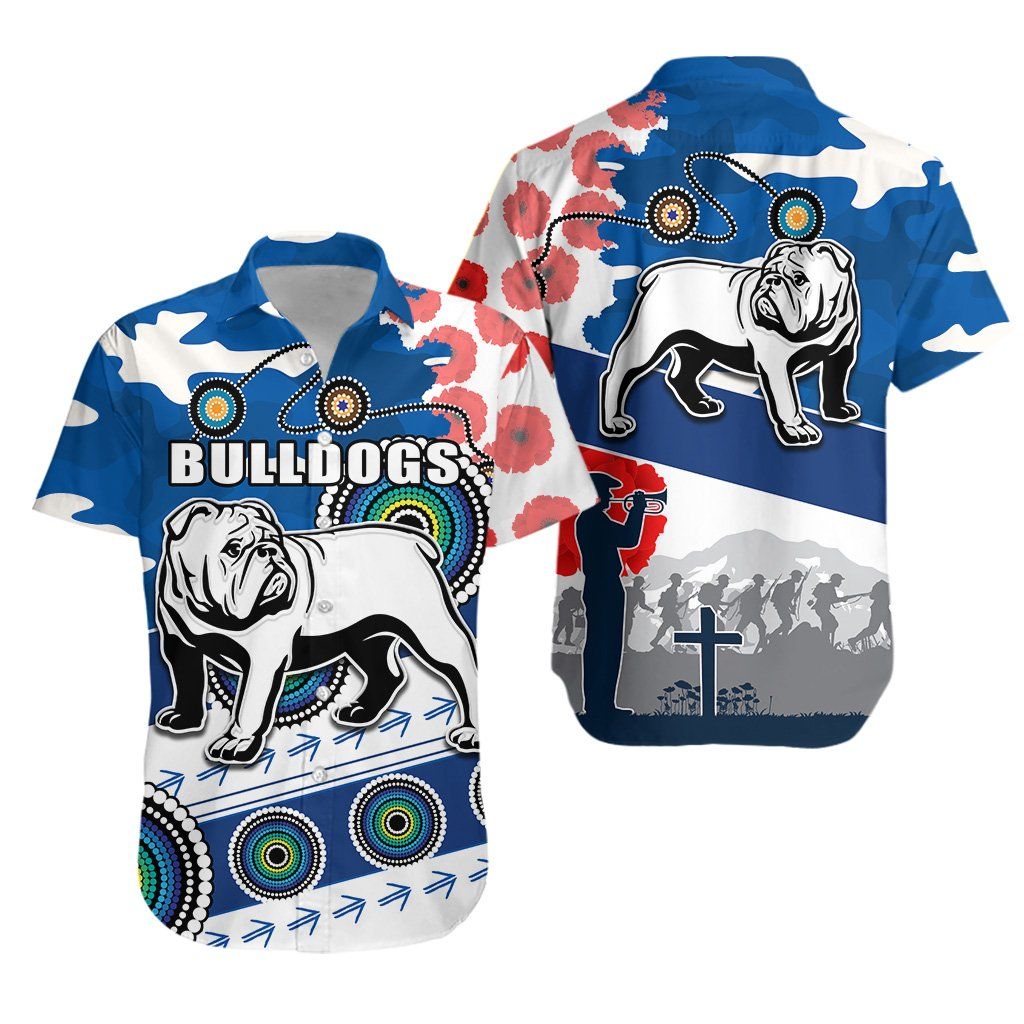 Bulldogs Anzac Day Hawaiian Shirt Mix Indigenous K13