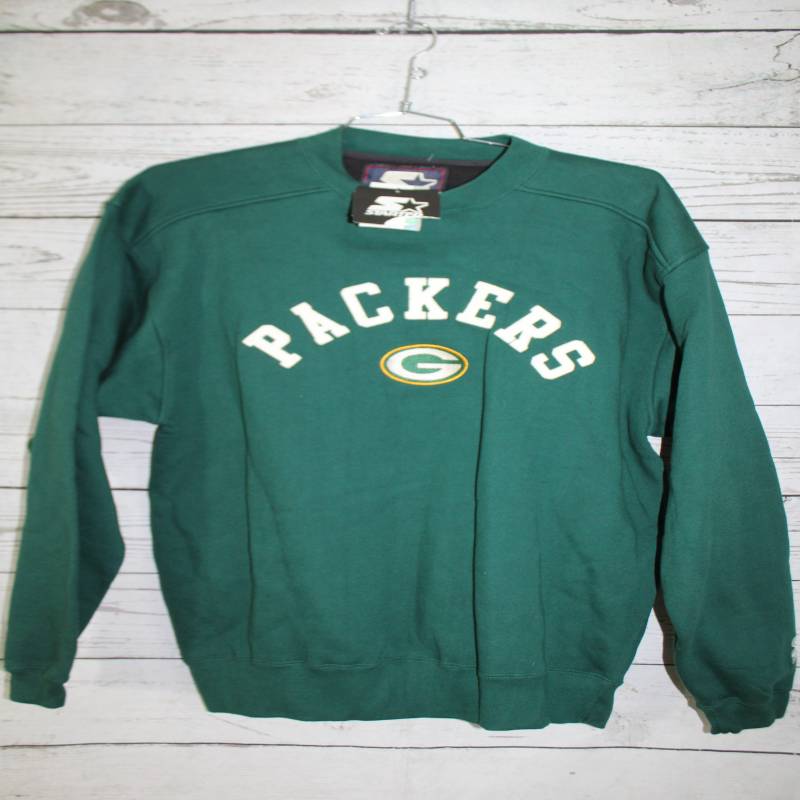 Green Bay Packers Vintage Embroidered Sewn Patch DEADSTOCK Crewneck Sweatshirt