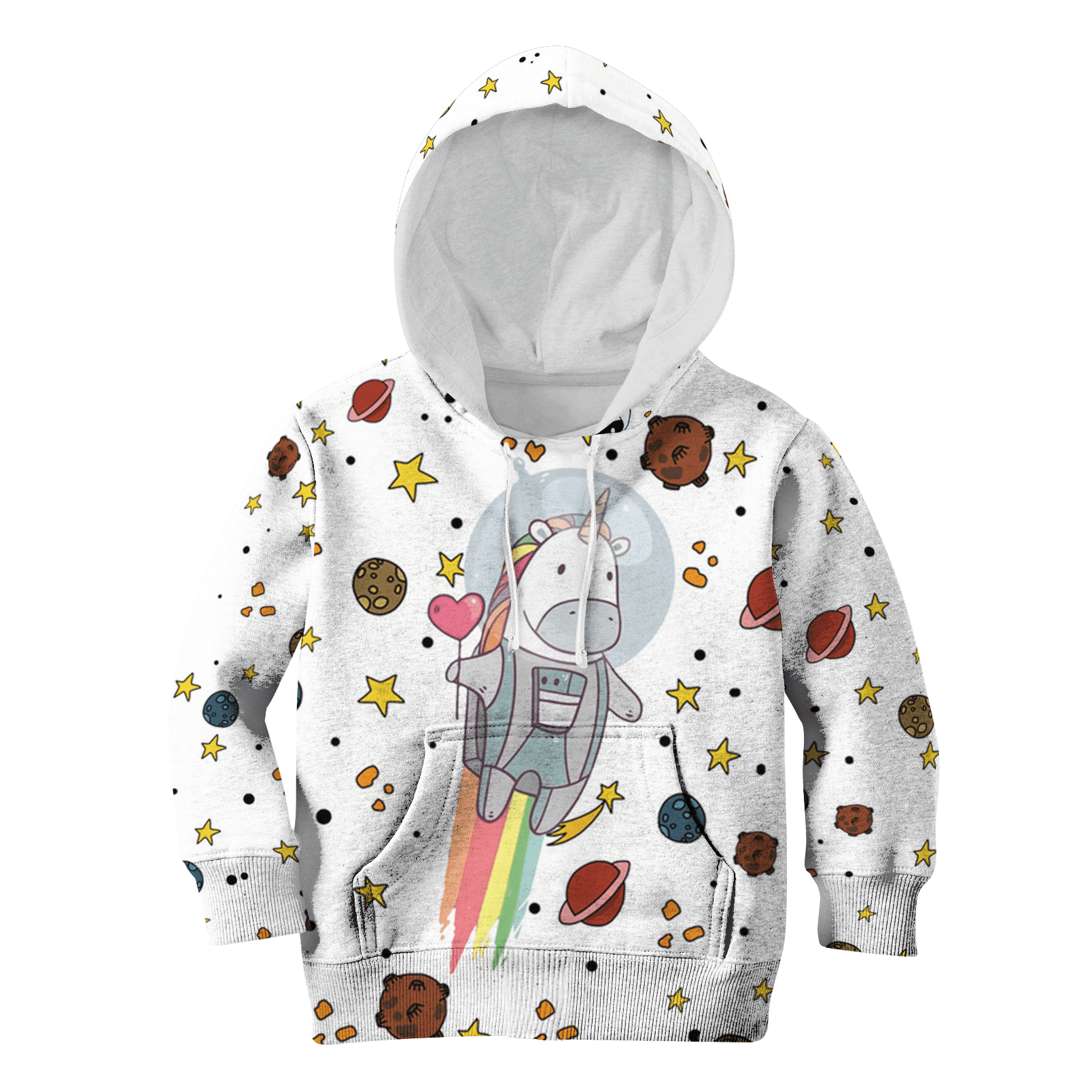 Unicorn With Planets Kid Custom Hoodies T-Shirt Apparel