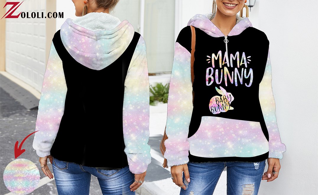 Mama Bunny Fleece Hoodie 3D TXX