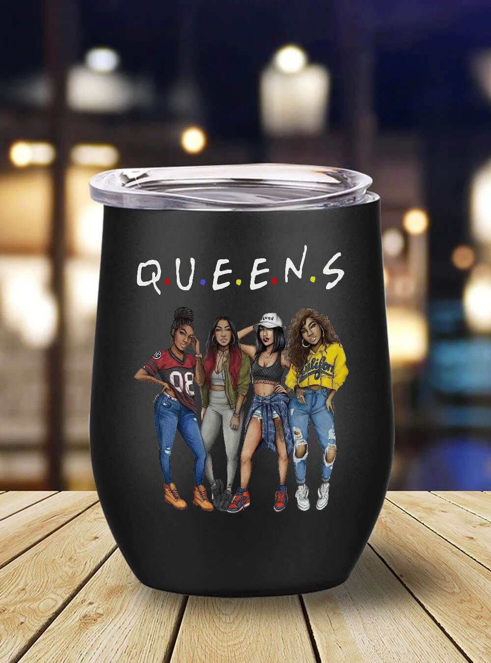 African American Tumbler Melanin Girls Queens Stainless Steel Wine Tumbler Mug Afrocentric Inspired Gifts BPS5151