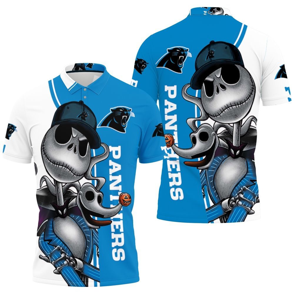 Carolina Panthers Jack Skellington And Zero Polo Shirt