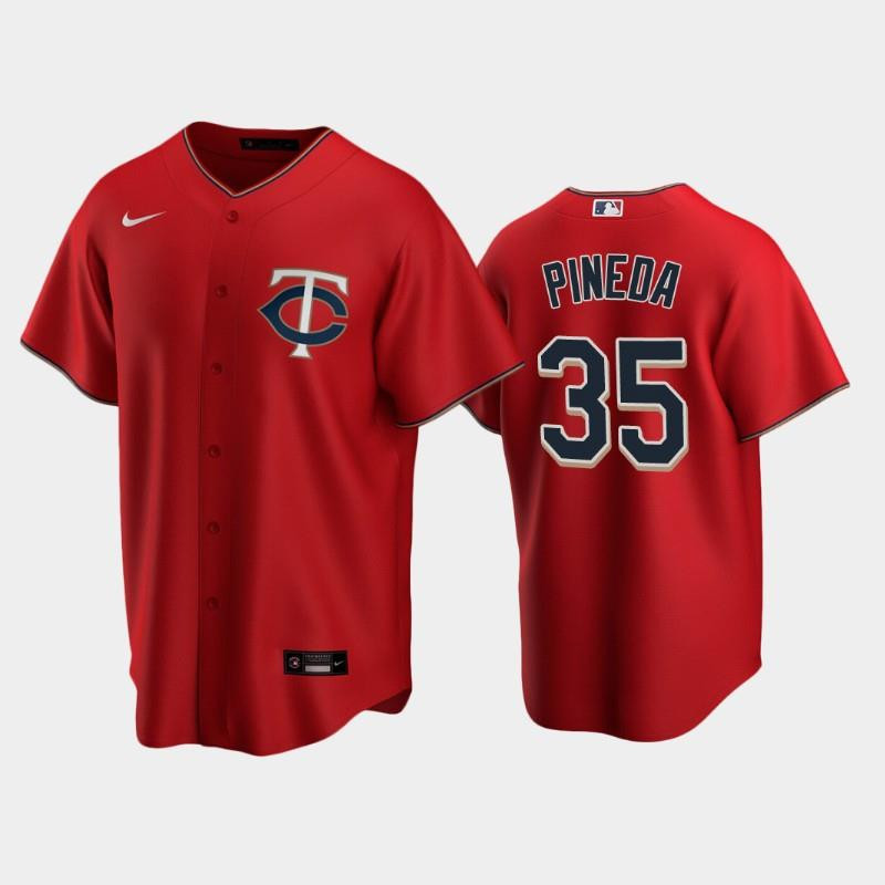 Twins 35 Michael Pineda Alternate Jersey Red Jersey