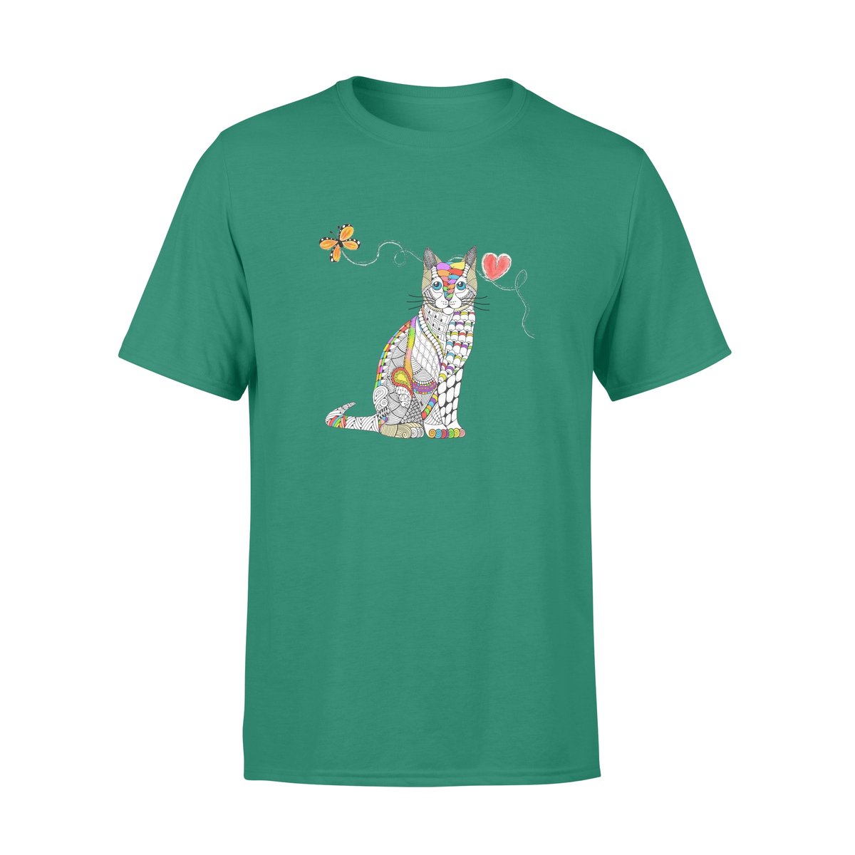 Zentangle Rainbow Cat – Premium T-Shirt,Gift For Cat Lover T-Shirt Hoodie All Color Size S-5Xl