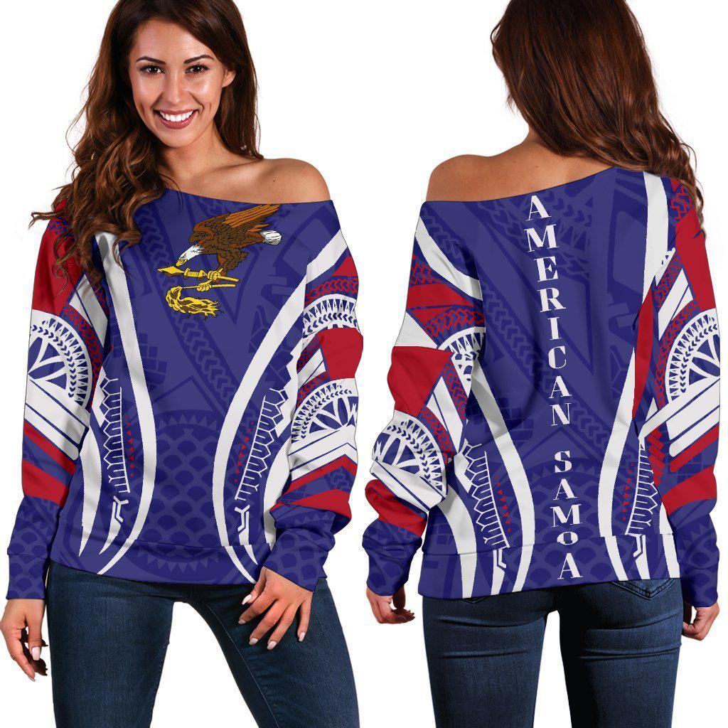 American Samoa Seal Polynesian Stylized Shoulder Sweater