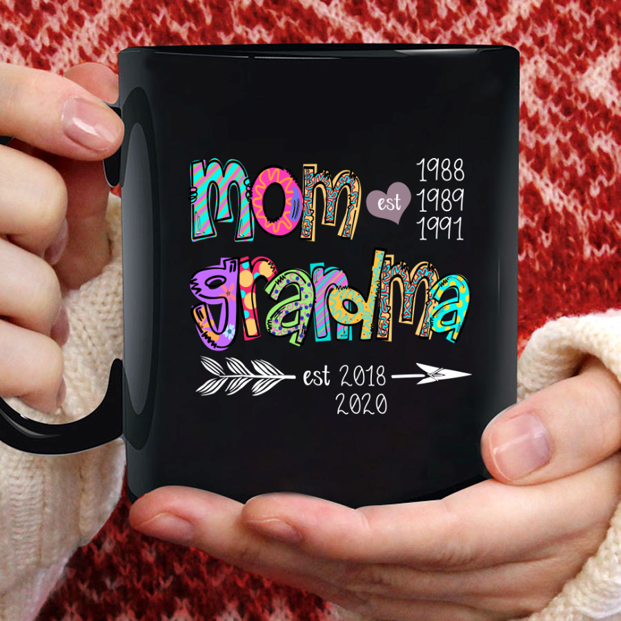 Mom Grandma Est Colorful Mother’S Day Custom Mug