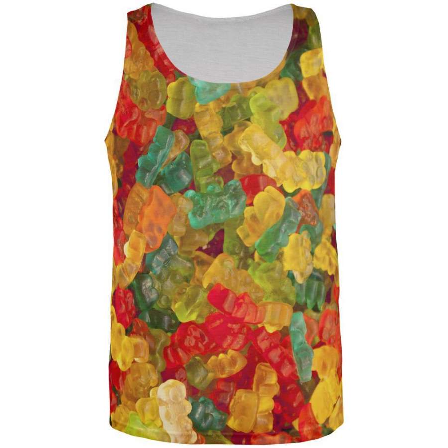 Candy Gummy Bears All Over Adult Tank Top