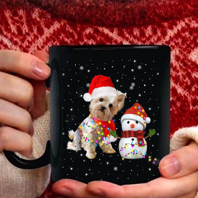 Yorkie Snowman Mug Christmas Gift