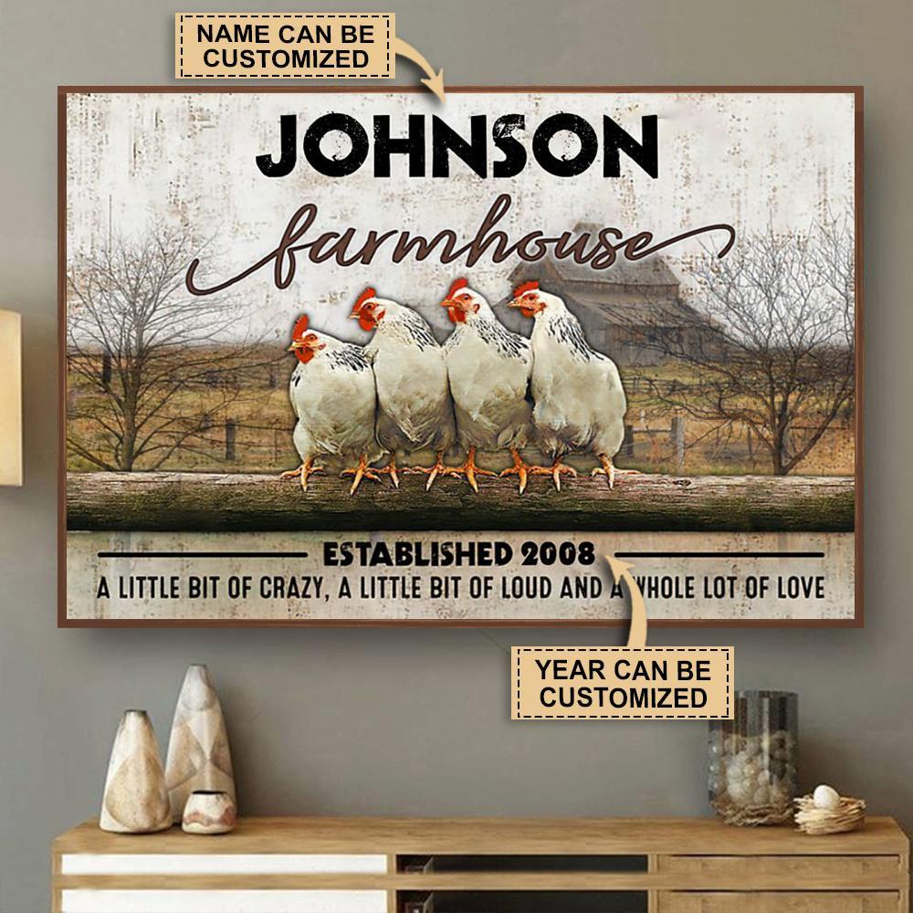 Aeticon Gifts Personalized Chicken Lot Of Love Canvas Mom Dad Gift Home Decor