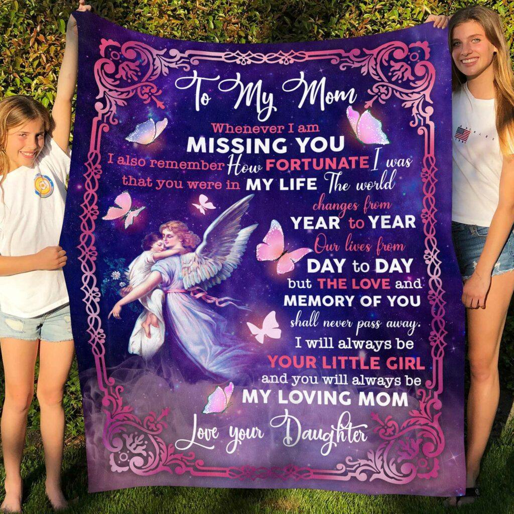 To My Mom Missing You – Gift For Mom  For Mother’S Day, Unique Gifts Home Decor Gift For Family – Sherpa Blanket Fleece Blanket