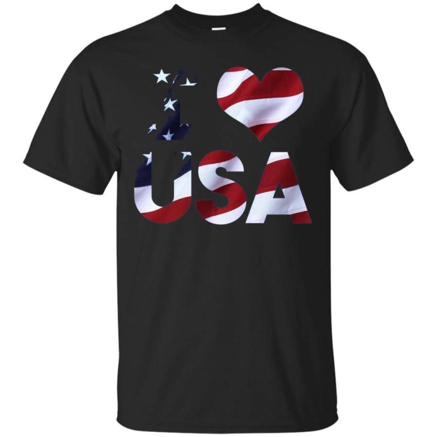 AGR I Love Usa American Flag Ls T-shirt 4th Of July America Tee