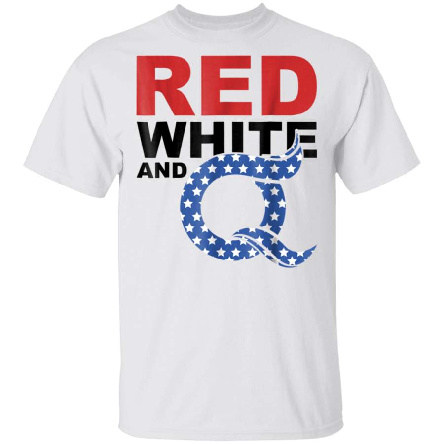 Red White and Q  QAnon T Shirt for Women and Men WWG1WGA