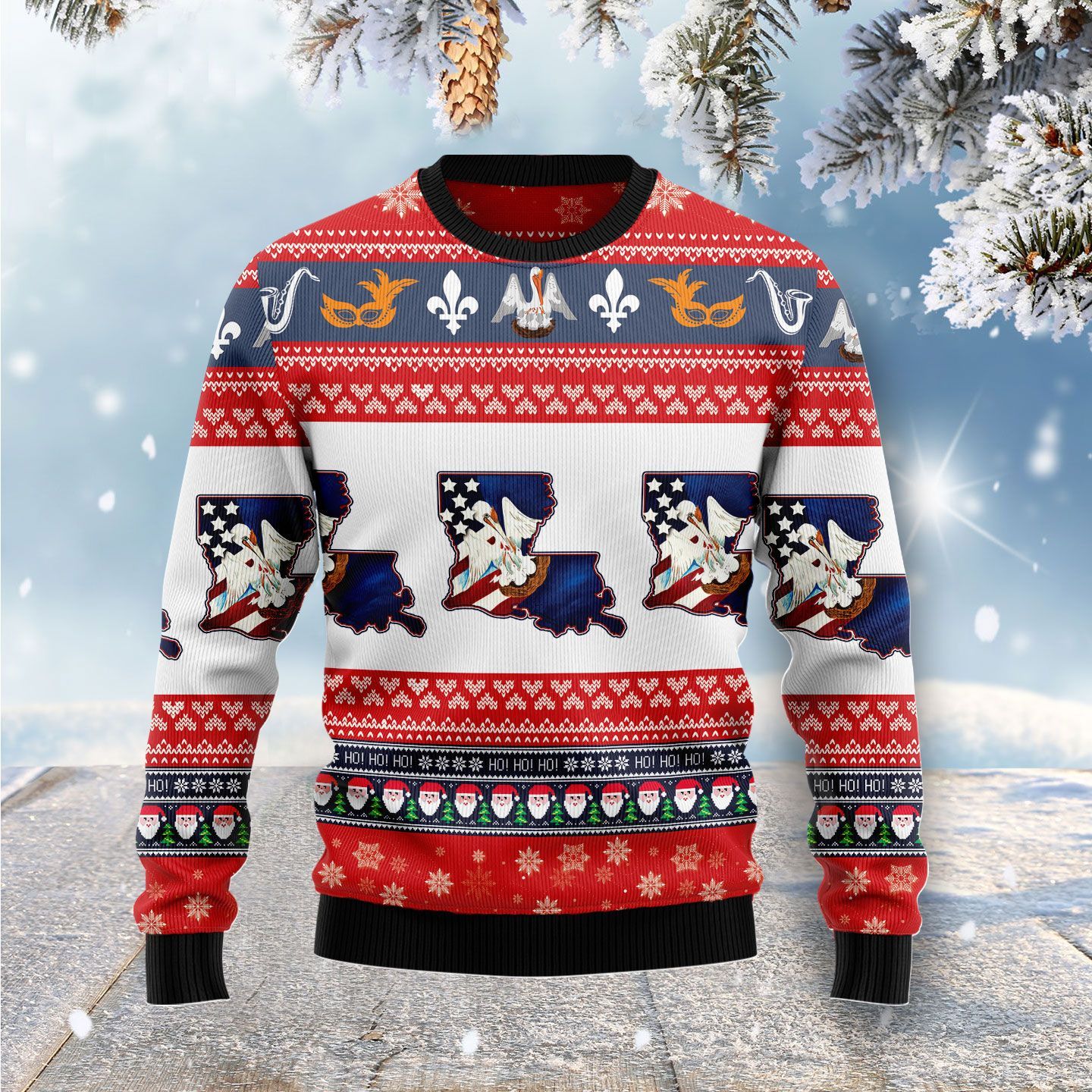 Awesome Louisiana Ugly Christmas Sweater | For Men & Women | Adult | Us5213