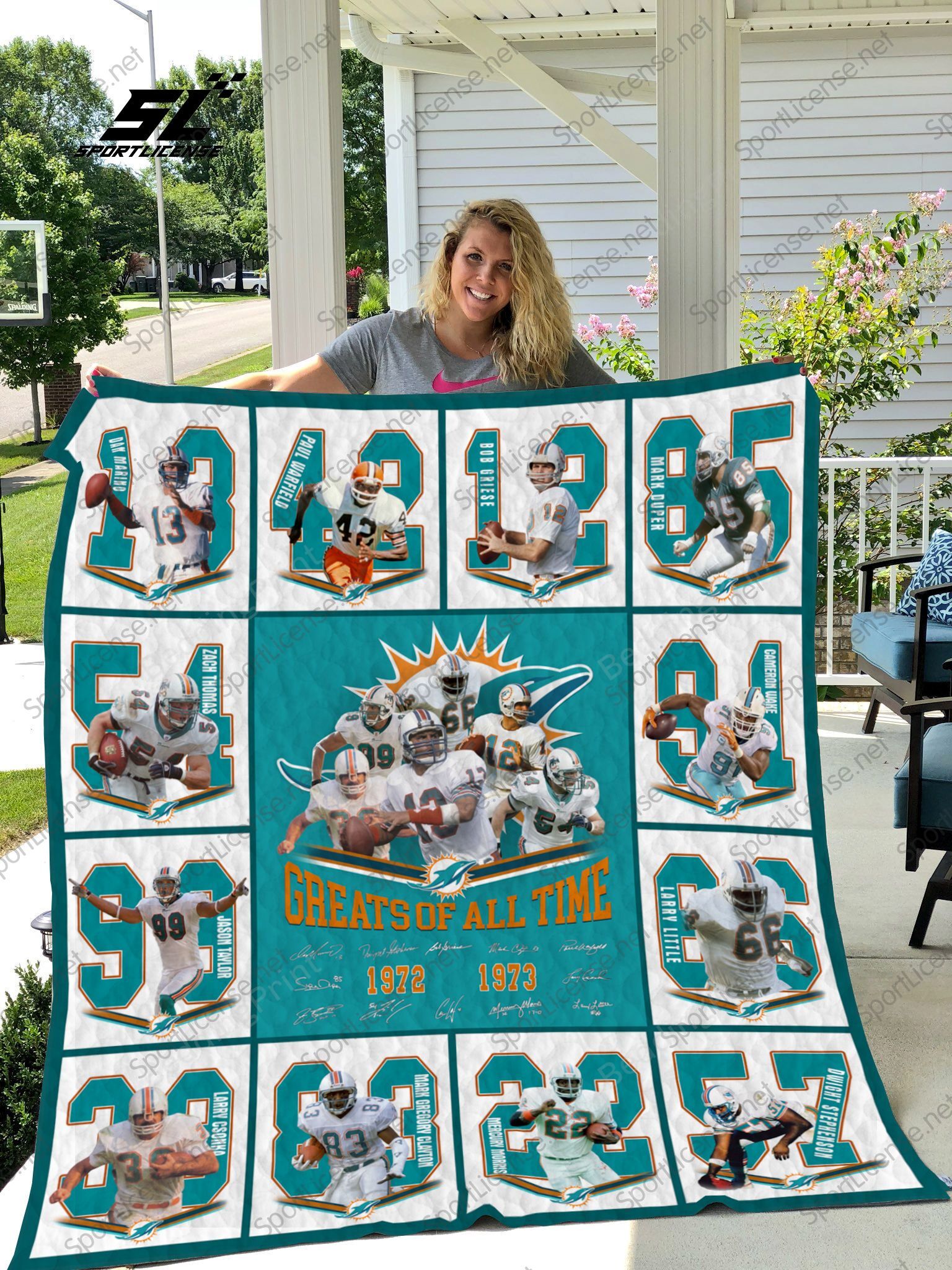 Miami Dolphins Quilt Blanket