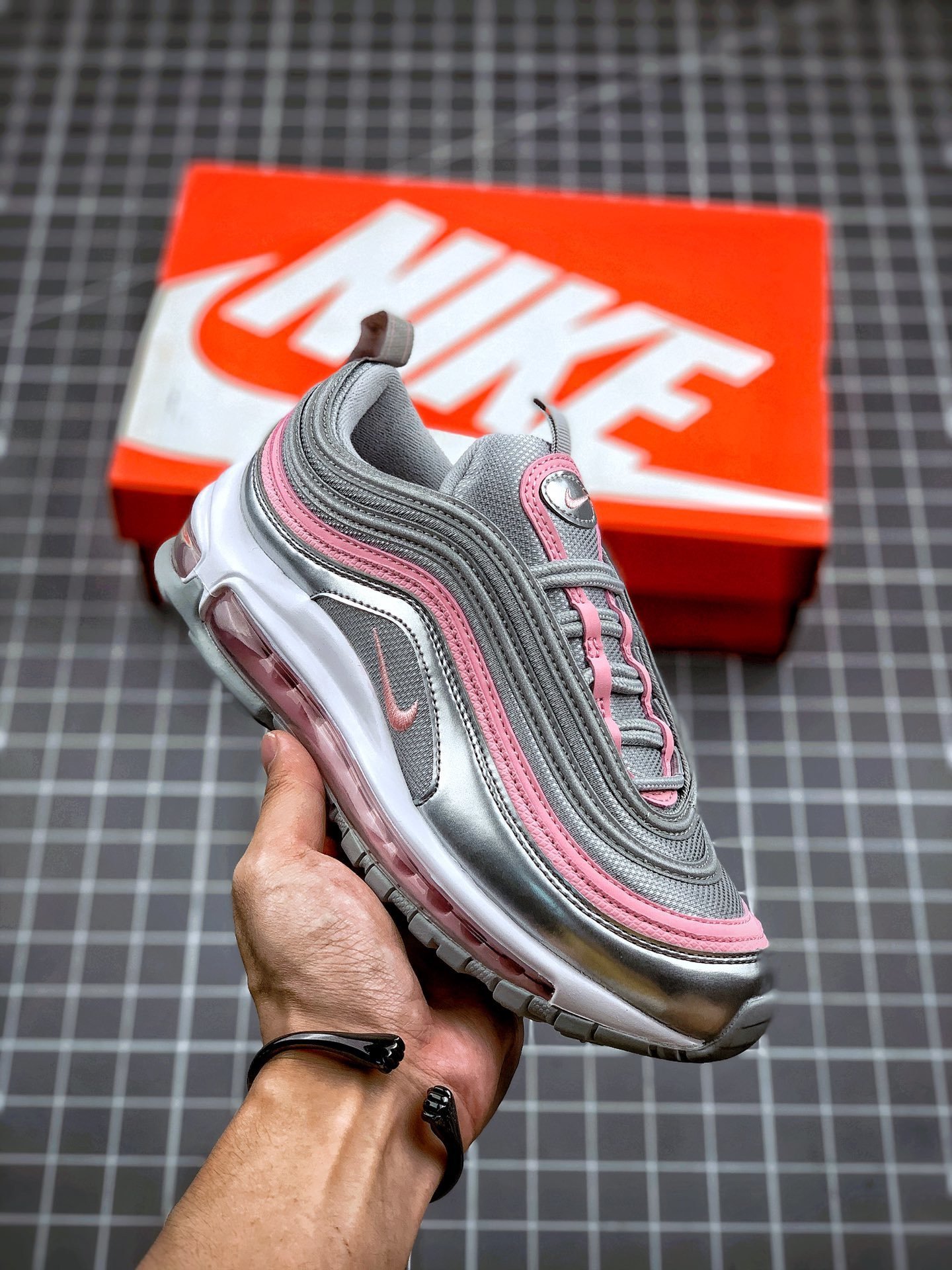 Nike Air Max 97 GS Silver Pink 921522-021 5339603