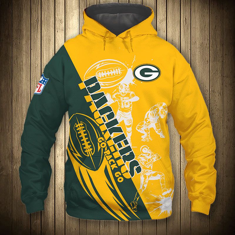 Green Bay Packers Hoodie 3D Cartoon Player Cute Sweatshirt