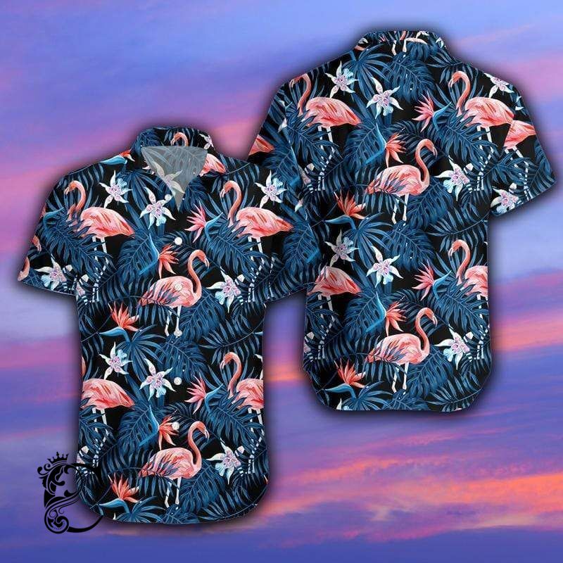 Beach Shirt Flamingo Tropical Aloha Hawaiian Shirts- Chillicothemall