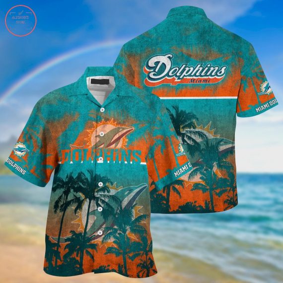 Gift For Husband Dad Miami Dolphins Palm Hawaii Shirt Ha26093