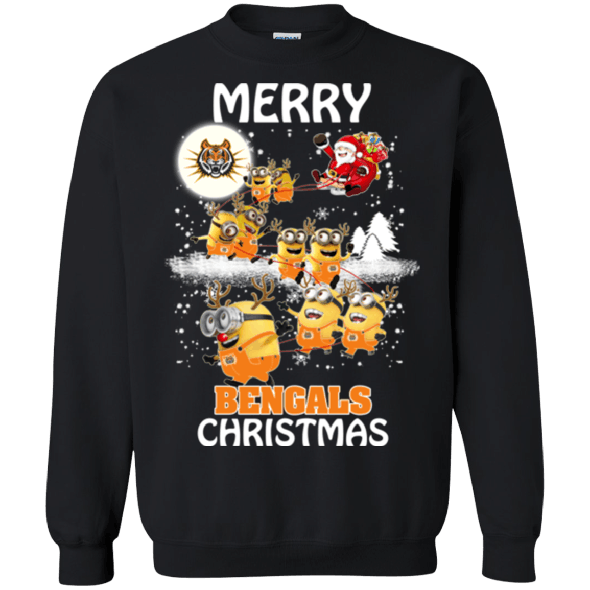 Awesome Idaho State Bengals Minion Ugly Christmas Sweater 2023S Santa Claus With Sleigh Hoodies Sweatshirts