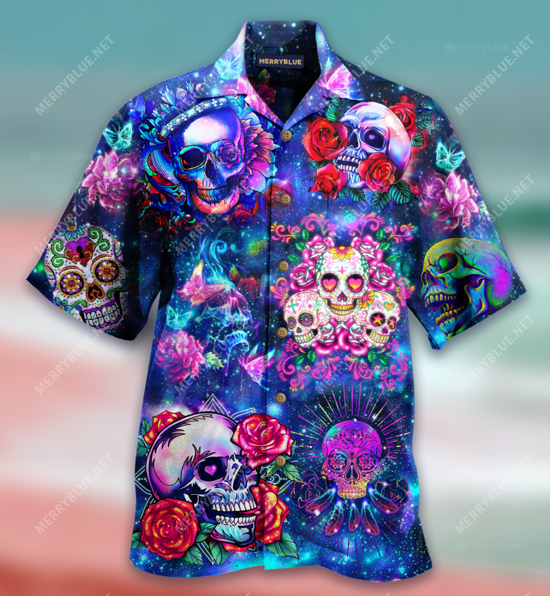 Sugar Skull Day Of The Dead Unisex Hawaii Shirt Ha41880