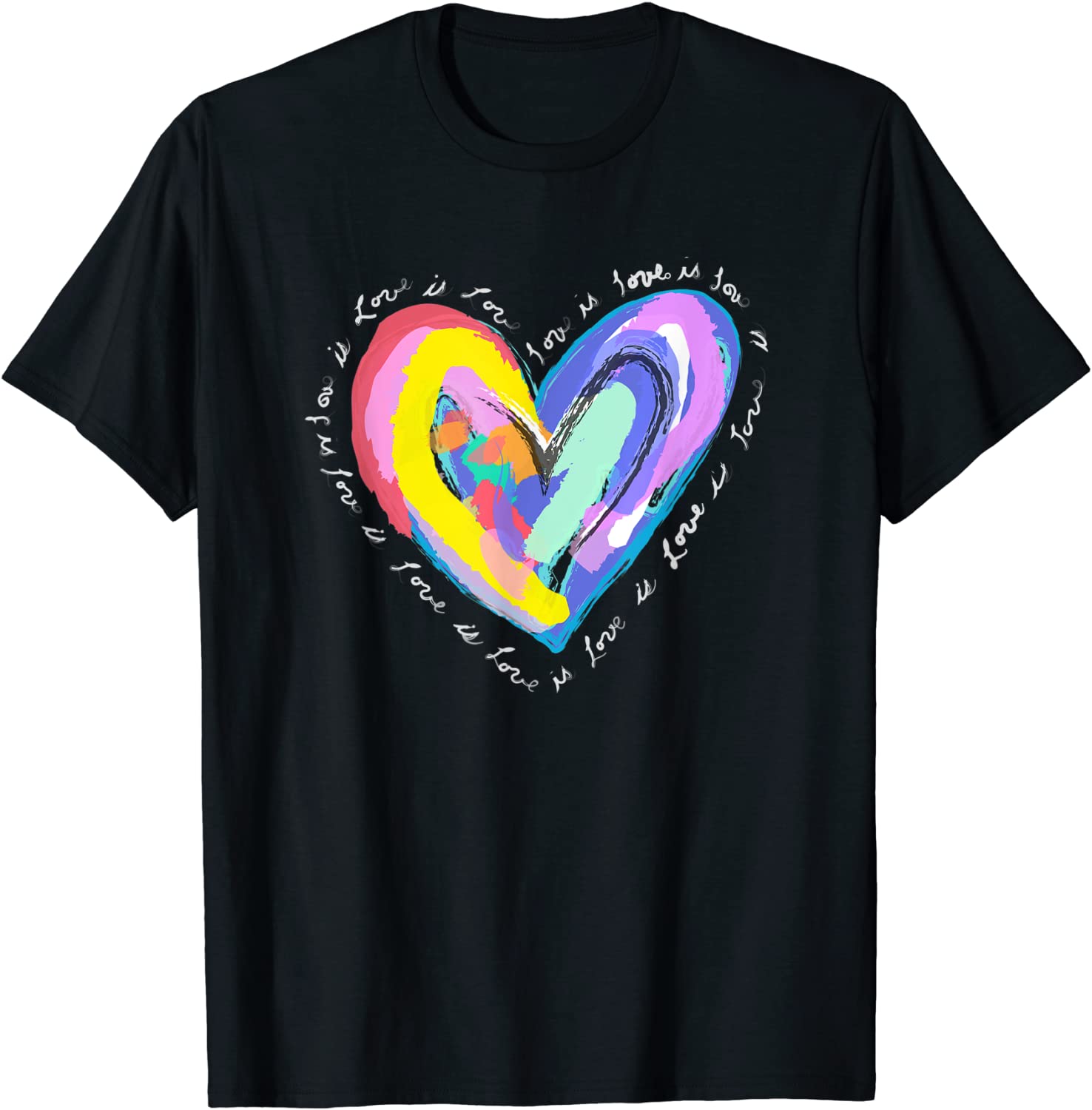 Awareness Rainbow Heart T-Shirt For Lgbtq, Love Is Love Gay Pride