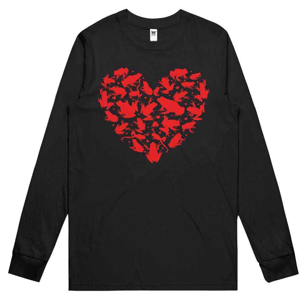 Frog Animal Lover Funny Heart Frog Valentine’S Day Long Sleeve T Shirts