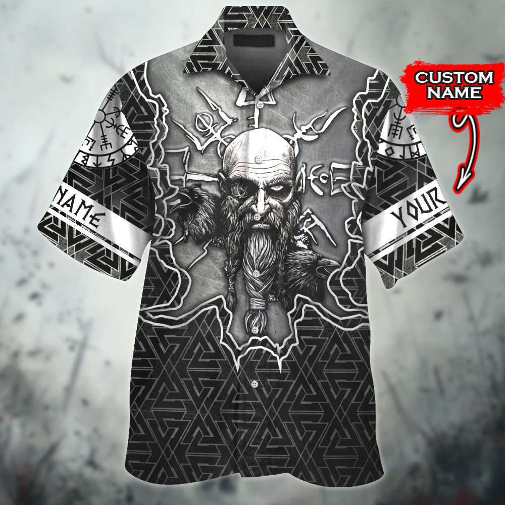 Viking Old Face Warrior Art Nordic Avatar Symbol Customized All Over Print Hawaiian Ha104816