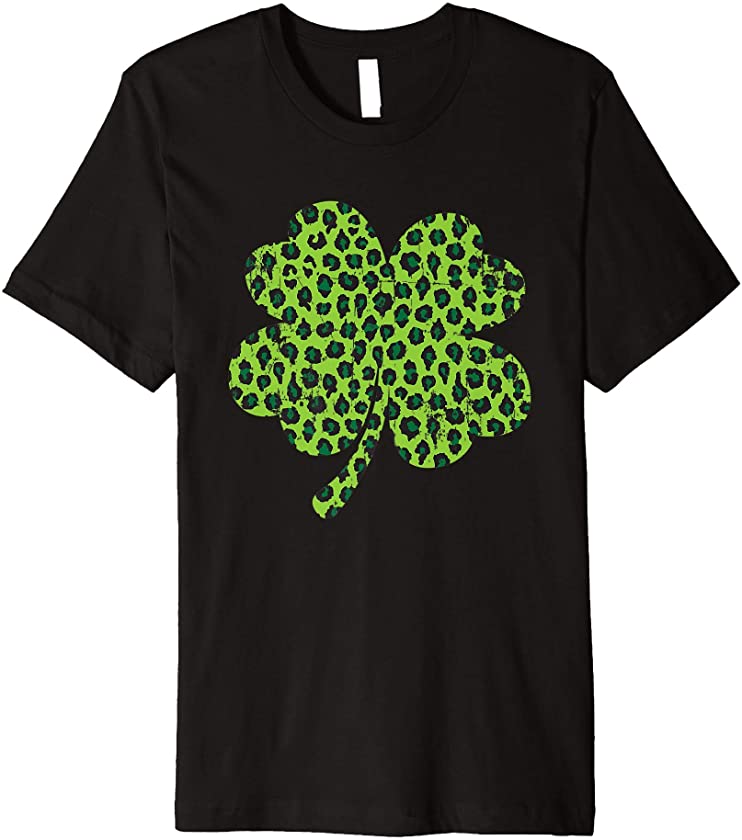 Buffalo Leopard Shamrock Funny St. Patrick’s Day Women Gift Premium T-Shirt