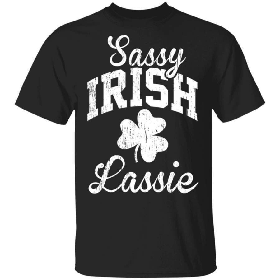 Vintage Sassy Irish Lassie shamrock St Patricks Day T Shirt Saint Paddys Patricks Tshirt Lucky Shirts Drink Green Beer Irish Gifts Funny Tee