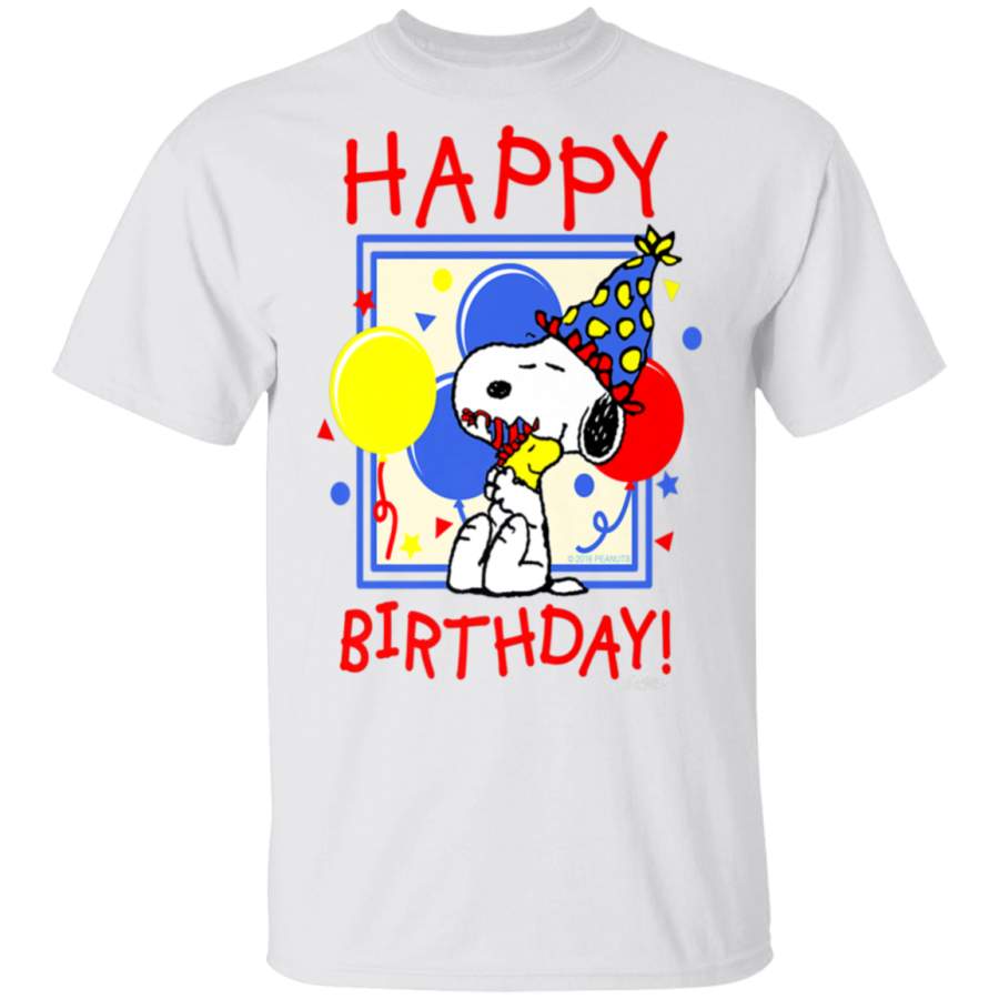 Peanuts Snoopy and Woodstock Happy Birthday T-Shirt