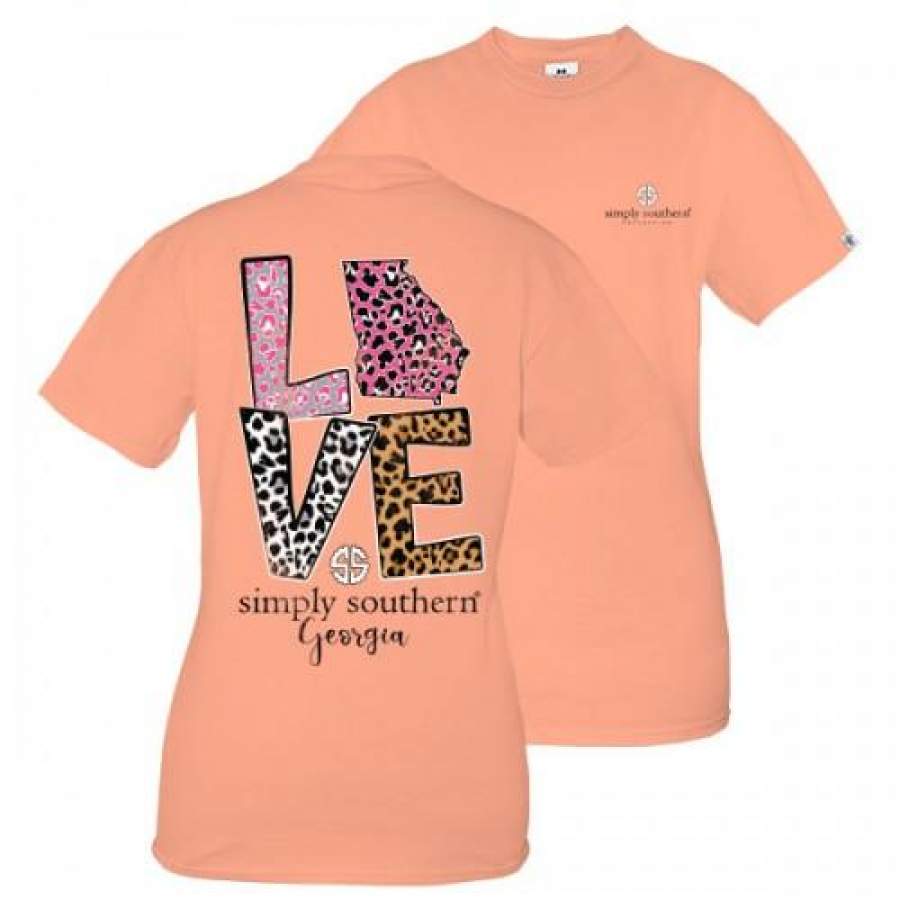 Simply Southern Preppy Love Georgia Leopard T-Shirt