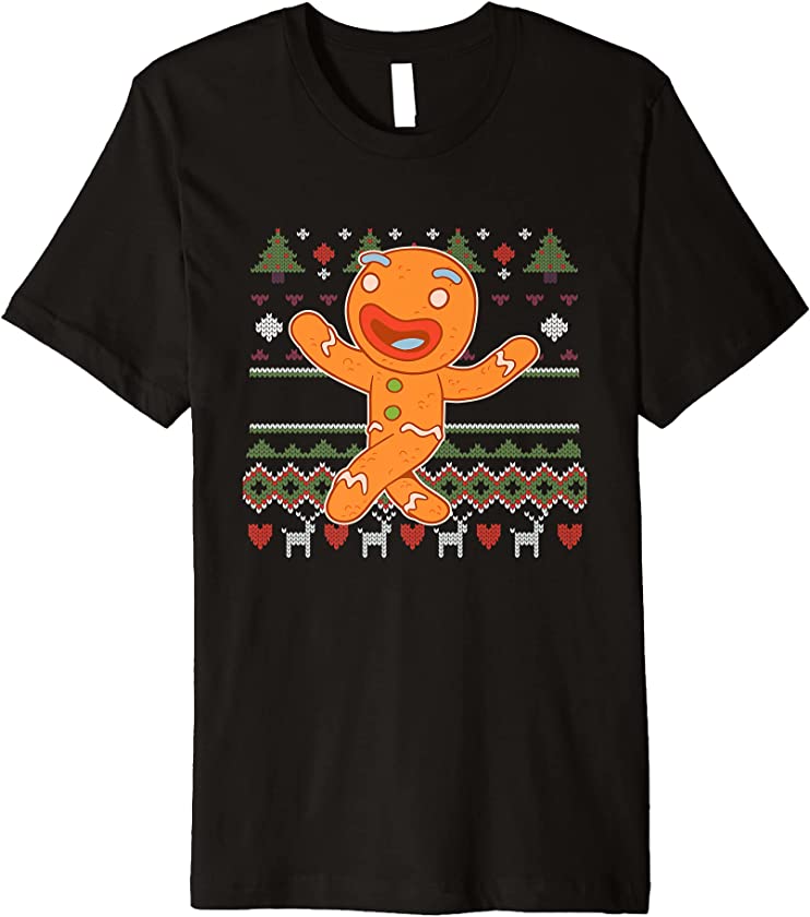 Ugly Christmas Gingerbread Santa Claus New Year Reindeer Premium T-Shirt