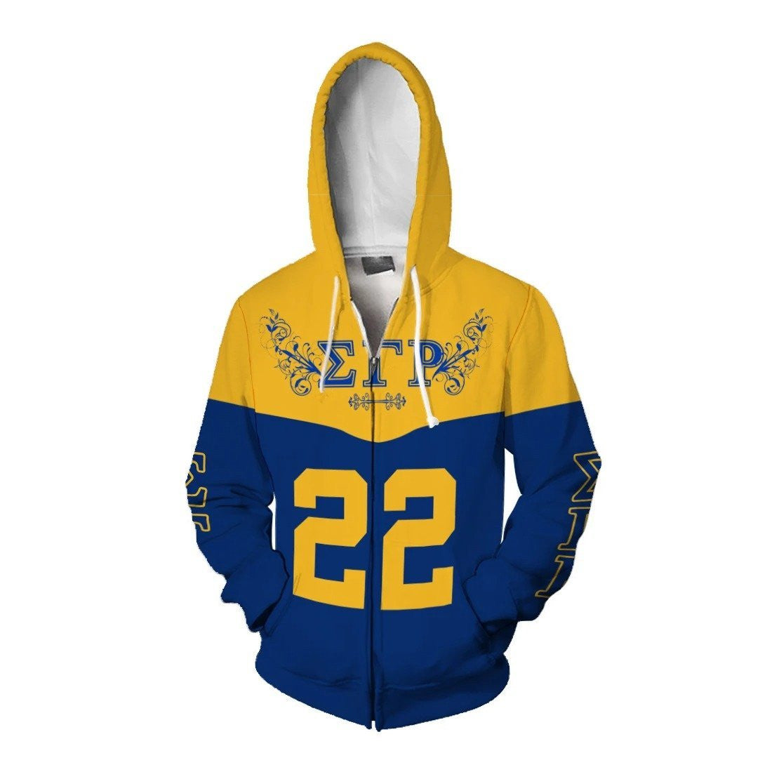 Sorority Hoodie – Lux Floral Sigma Gamma Rho Woman Zip Hoodie