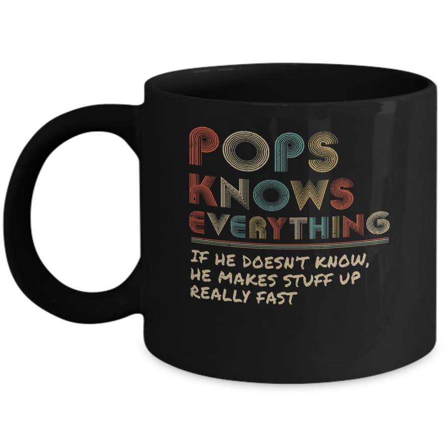 Pops Know Everything Vintage Pops Father’s Day Gift Mug