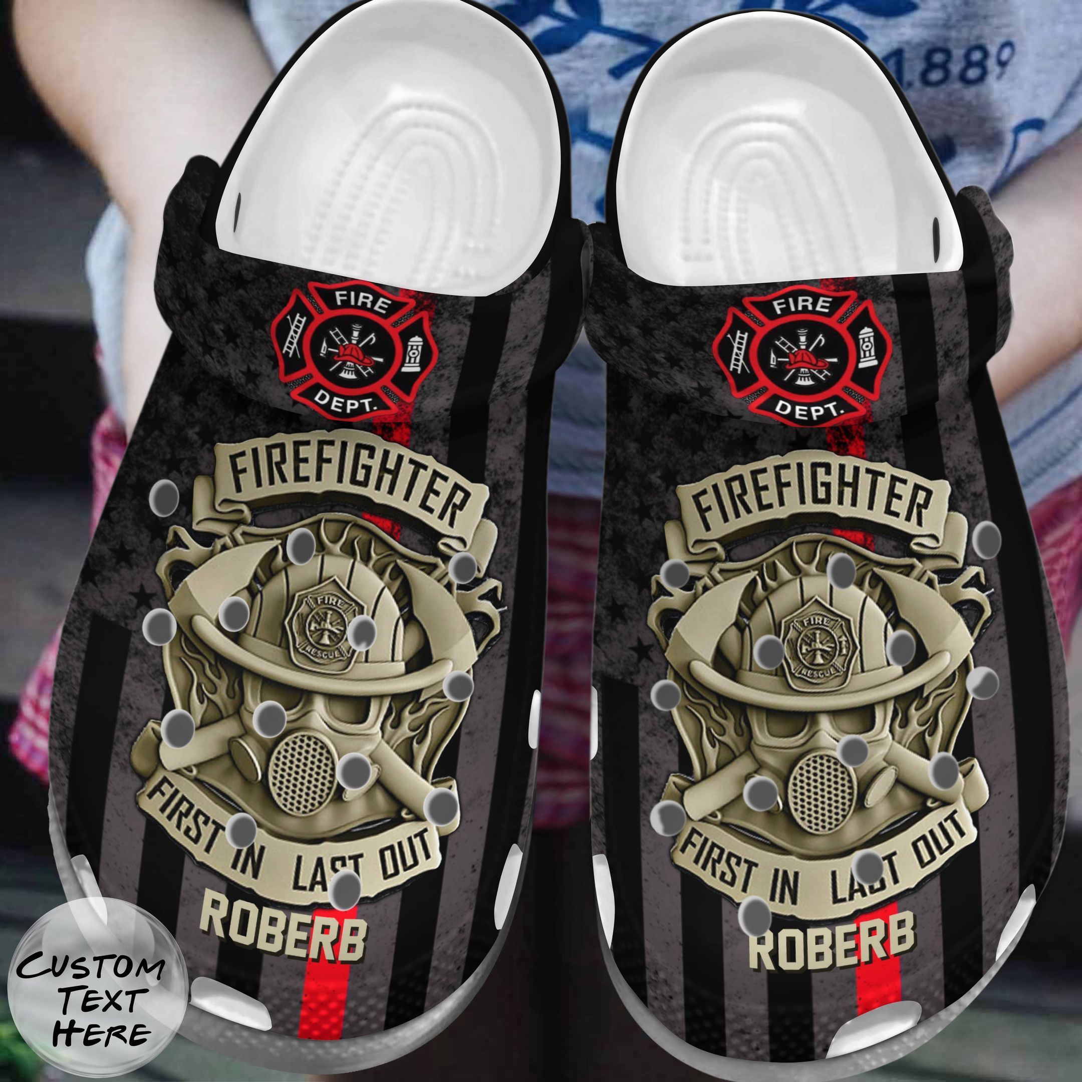 Firefighter Personalized Clog First In Last Out Clogs Clogband Clog