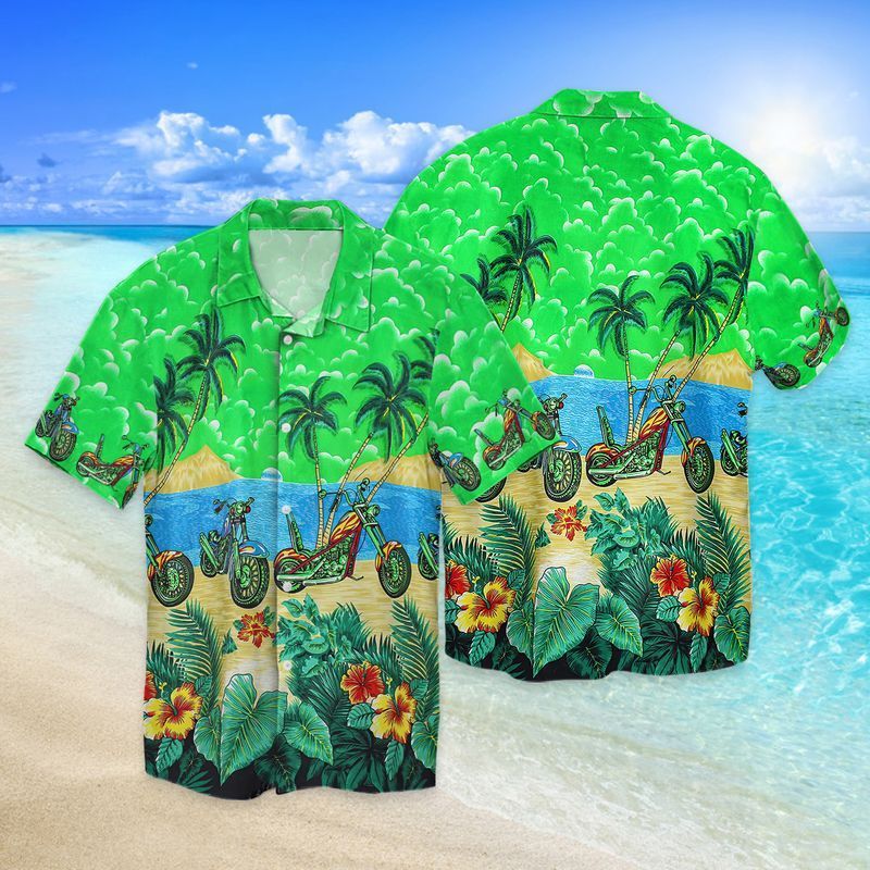 Beach And Biker For Men Women Graphic Print Short Sleeve Hawaii Casual Shirt Ha6775