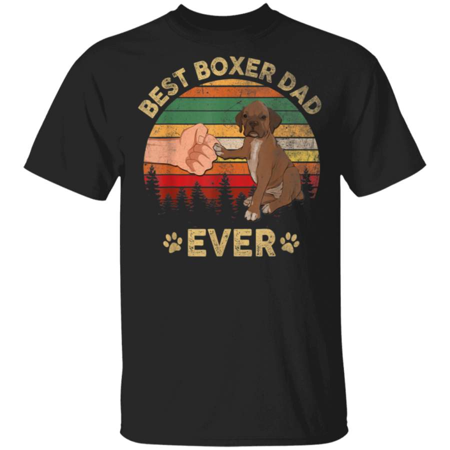 Mens Best Boxer Dad Ever  Funny Boxer Dad Fathers Day Retro Tshirt