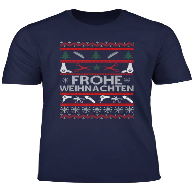 Ugly Christmas Friseurin Friseur Frohe Weihnachten Design T Shirt