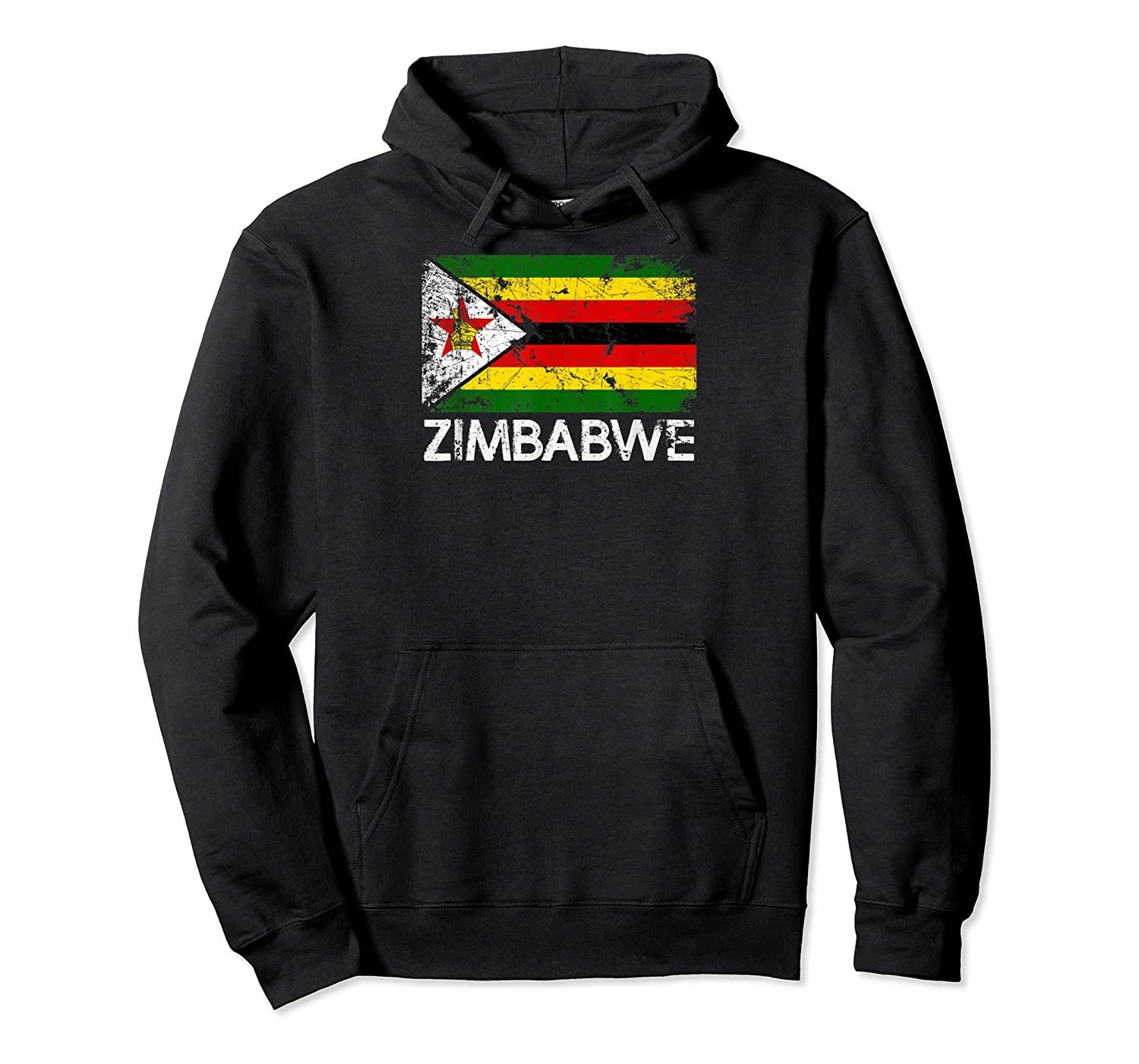 Zimbabwean Flag | Vintage Made In Zimbabwe Gift Pullover Hoodie, T-Shirt, Sweatshirt